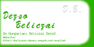 dezso beliczai business card